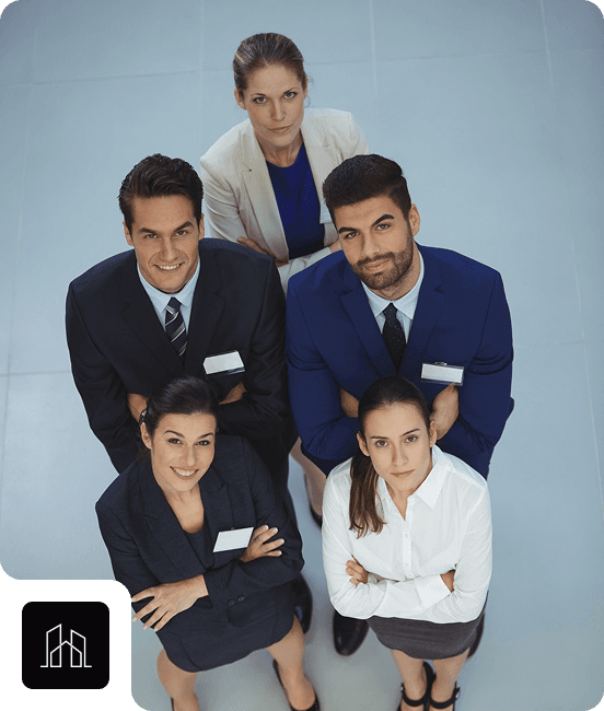 Elite Estates team portrait in the Who We Are section